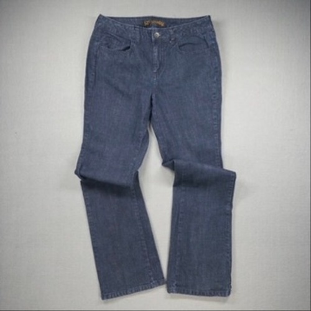 St Johns Bay Bootcut Jeans Womens 8 Average Blue Dark Wash Denim Mid Rise